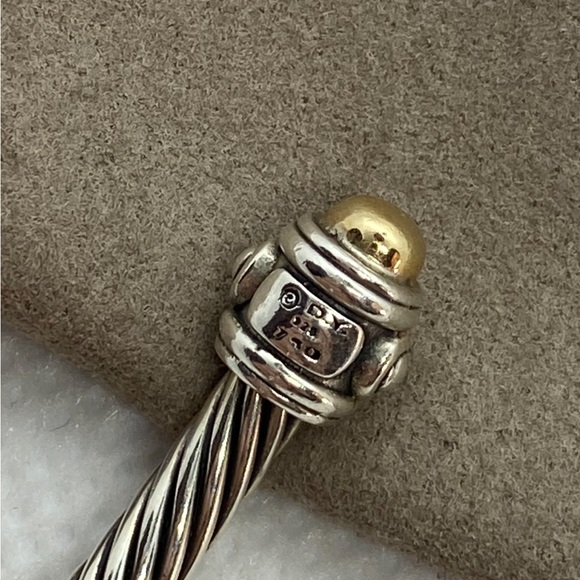 David Yurman sterling silver and 18k gold renaissance bracelet - Picture 4 of 6